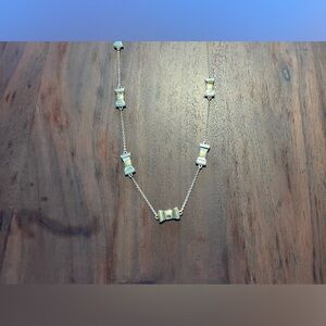 Kate Spade Silver Necklace Silver Bow Accents EUC